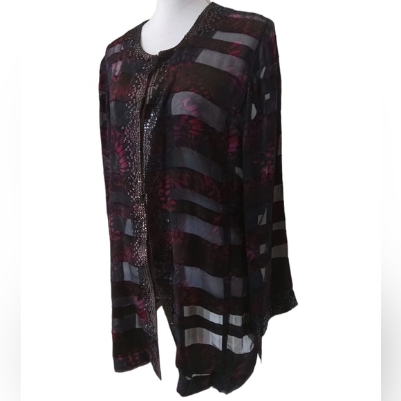 Chico's Tops - Chico’s sheer and sequined open jacket